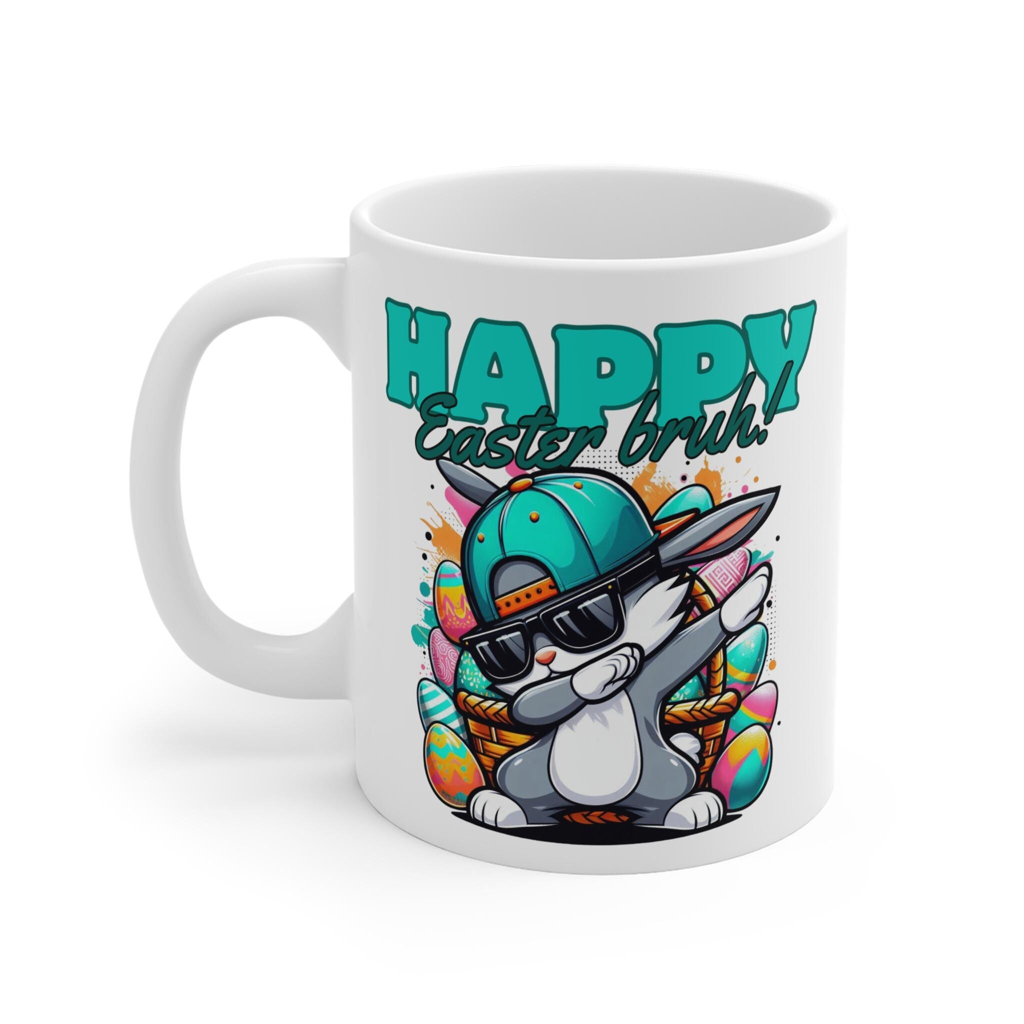 Easter Bunny Ceramic Mug | Cute Rabbit Coffee Cup | Spring Decor | Gift for Kids & Adults | Holiday Drinkware, Happy Easter