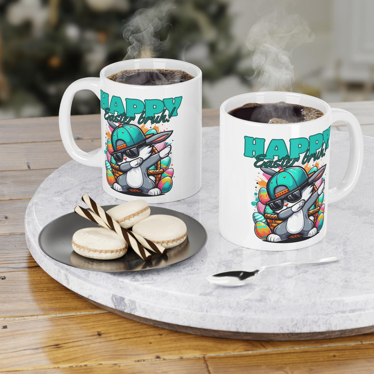 Easter Bunny Ceramic Coffee Mug: Holiday Drinkware Gift