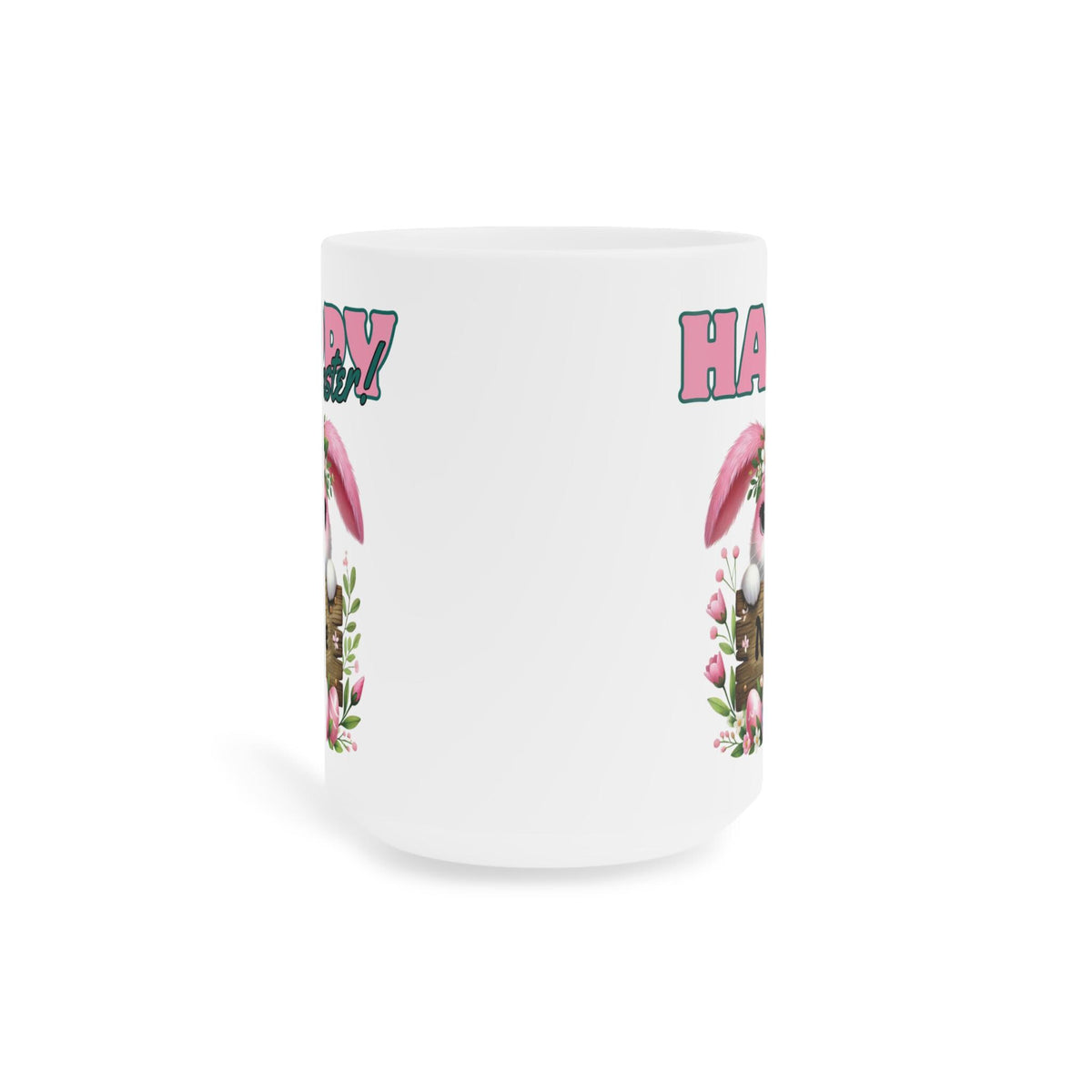 Happy Easter Ceramic Mug, Personalized Bunny Cup, Easter Gift For Kids, Spring Gift, Cute Easter Decoration, Custom Name Mug