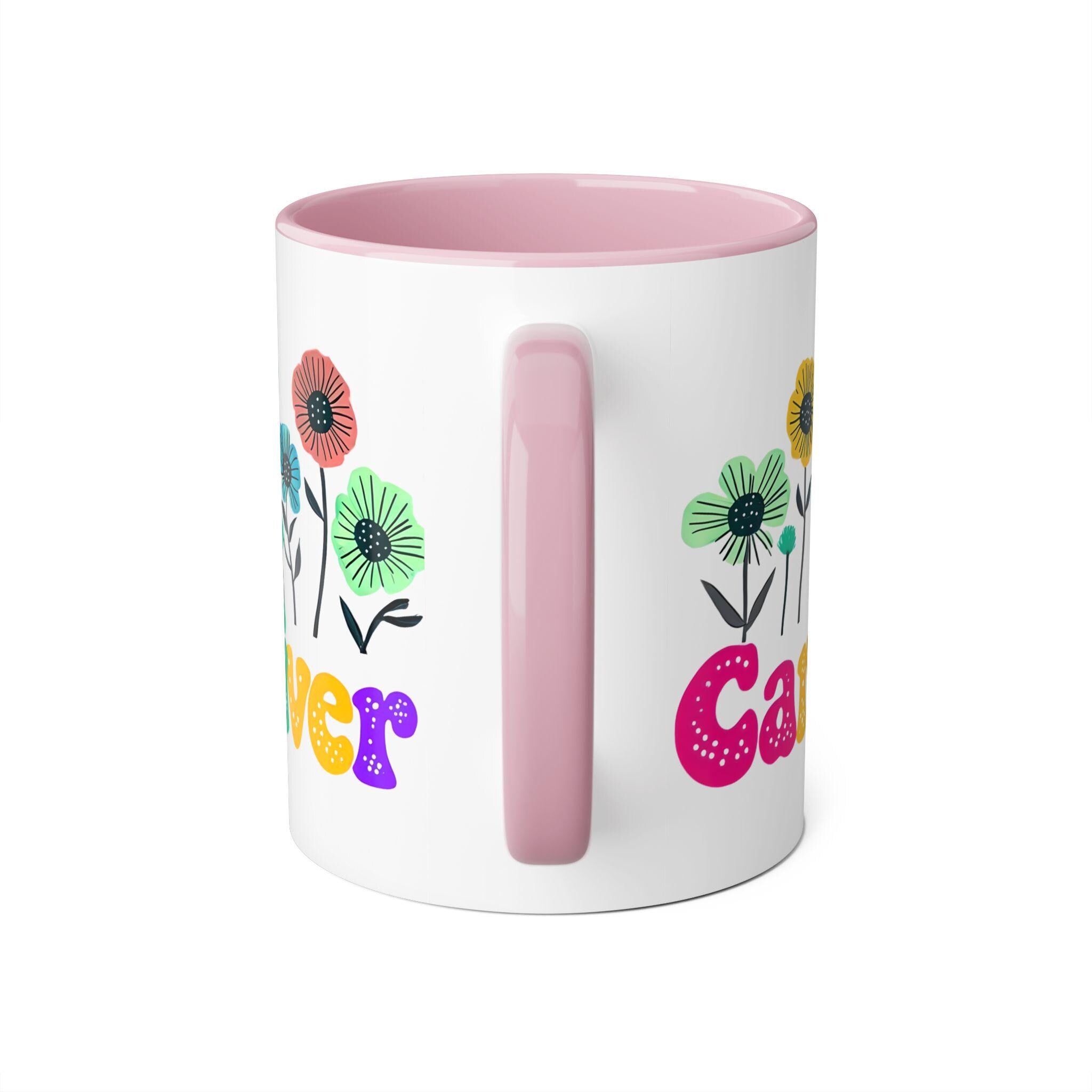 Mug Gift for Caregiver, Cute Coffee Mug, Funny Gift for Nurses, Heartwarming Caregiver Thank You Mug, Floral Mug
