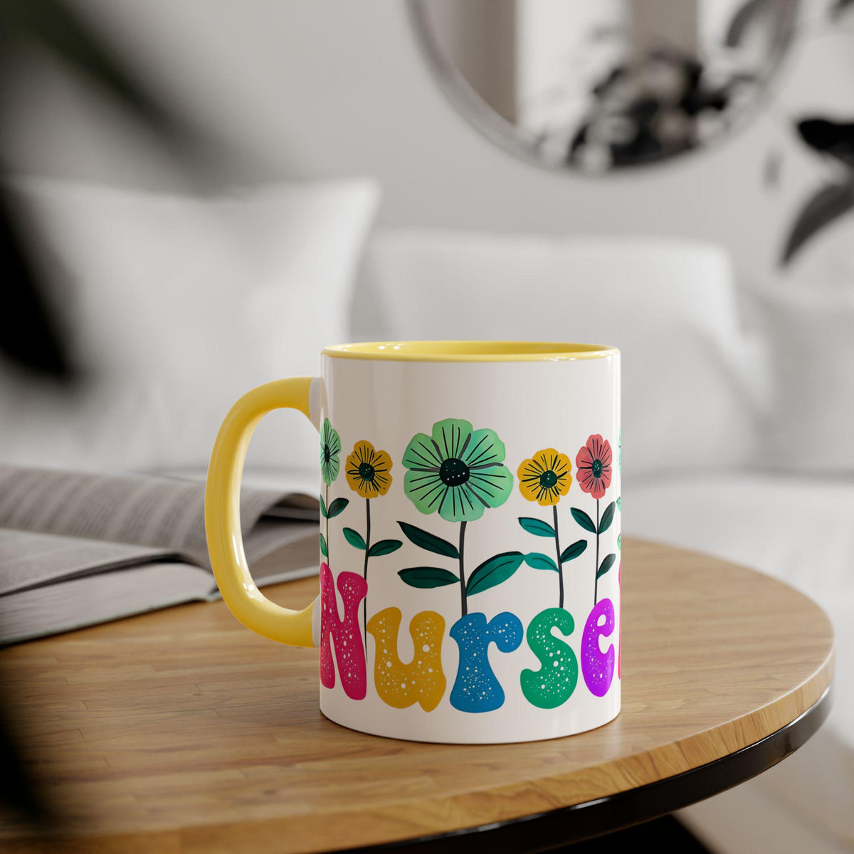 Nurse Mug, Flower Nurse Mug, Unique Nursing School Grad Present, Gift for Nurses, 11oz Mug