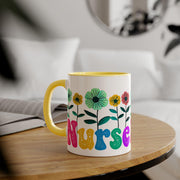 Nurse Mug, Flower Nurse Mug, Unique Nursing School Grad Present, Gift for Nurses, 11oz Mug