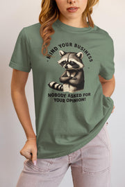Mind Your Business Raccoon T-Shirt, Mind Your Business Shirt, Funny Sarcastic Tee, Sassy Humor T-Shirt, Trendy Graphic Design for Adults