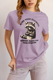 Mind Your Business Raccoon T-Shirt, Mind Your Business Shirt, Funny Sarcastic Tee, Sassy Humor T-Shirt, Trendy Graphic Design for Adults