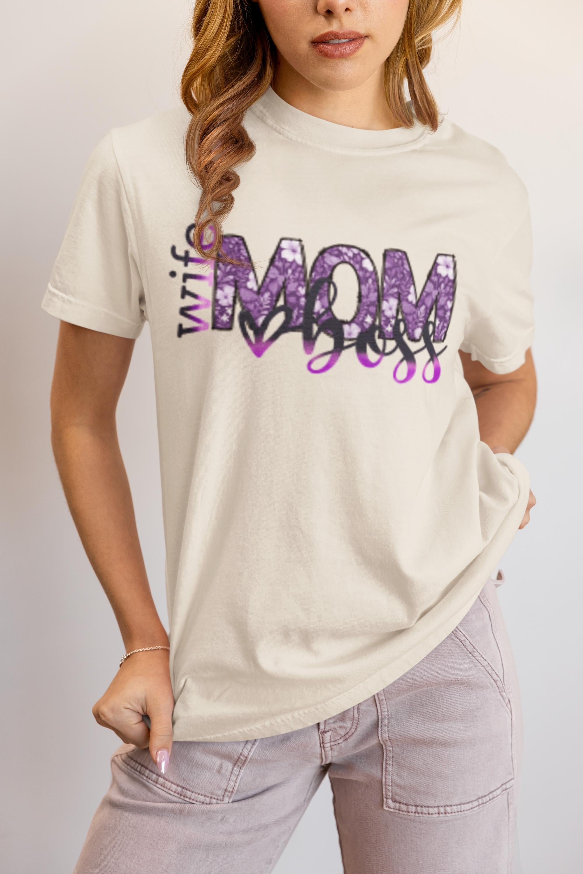 Wife Mom Boss T-Shirt, Gift for Moms, Wife Gifts, Birthday, Mothers Day Shirt, New Mom Gift, Trendy Mothers Day Gift, Cute Mom Life Shirt