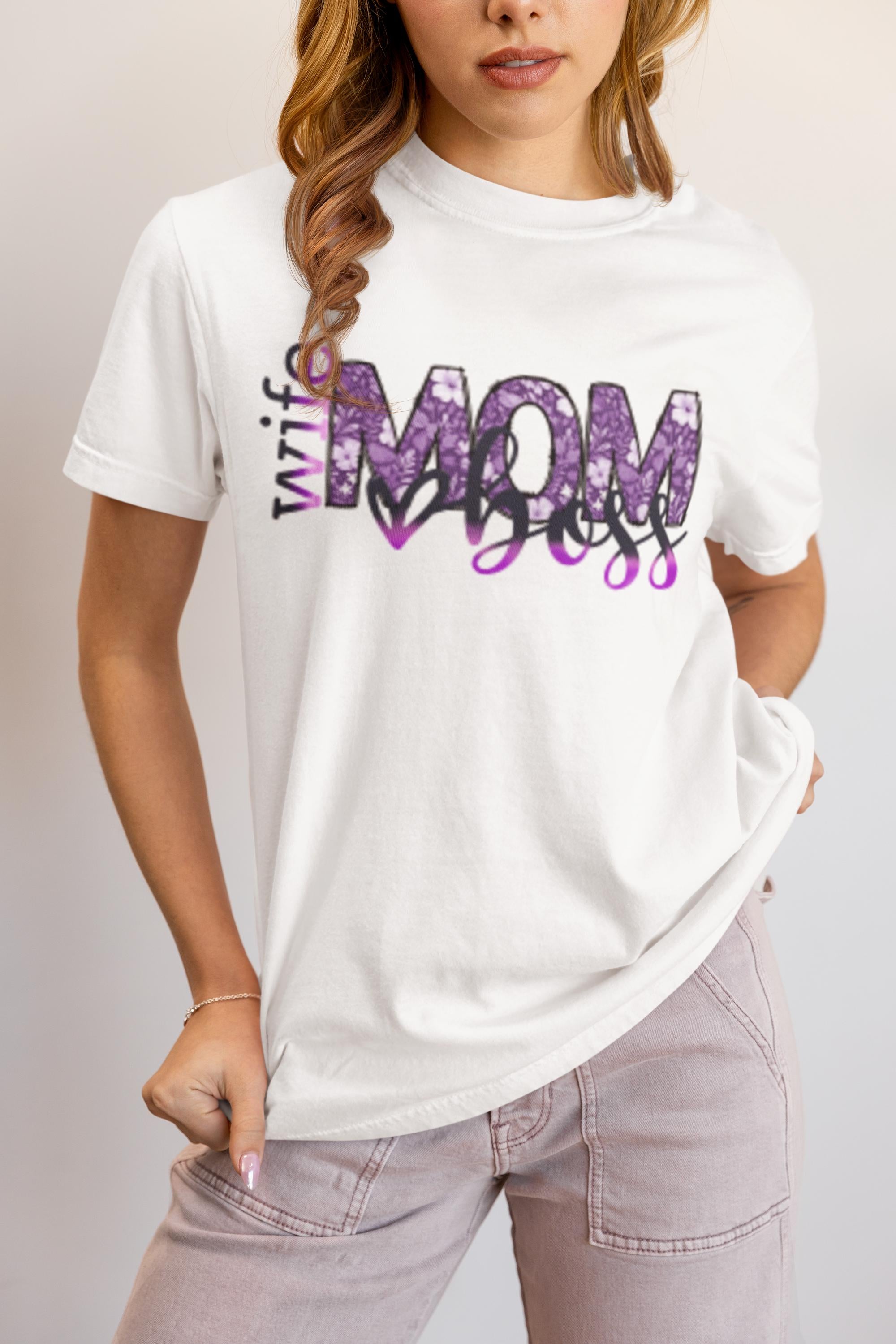 Wife Mom Boss T-Shirt, Gift for Moms, Wife Gifts, Birthday, Mothers Day Shirt, New Mom Gift, Trendy Mothers Day Gift, Cute Mom Life Shirt