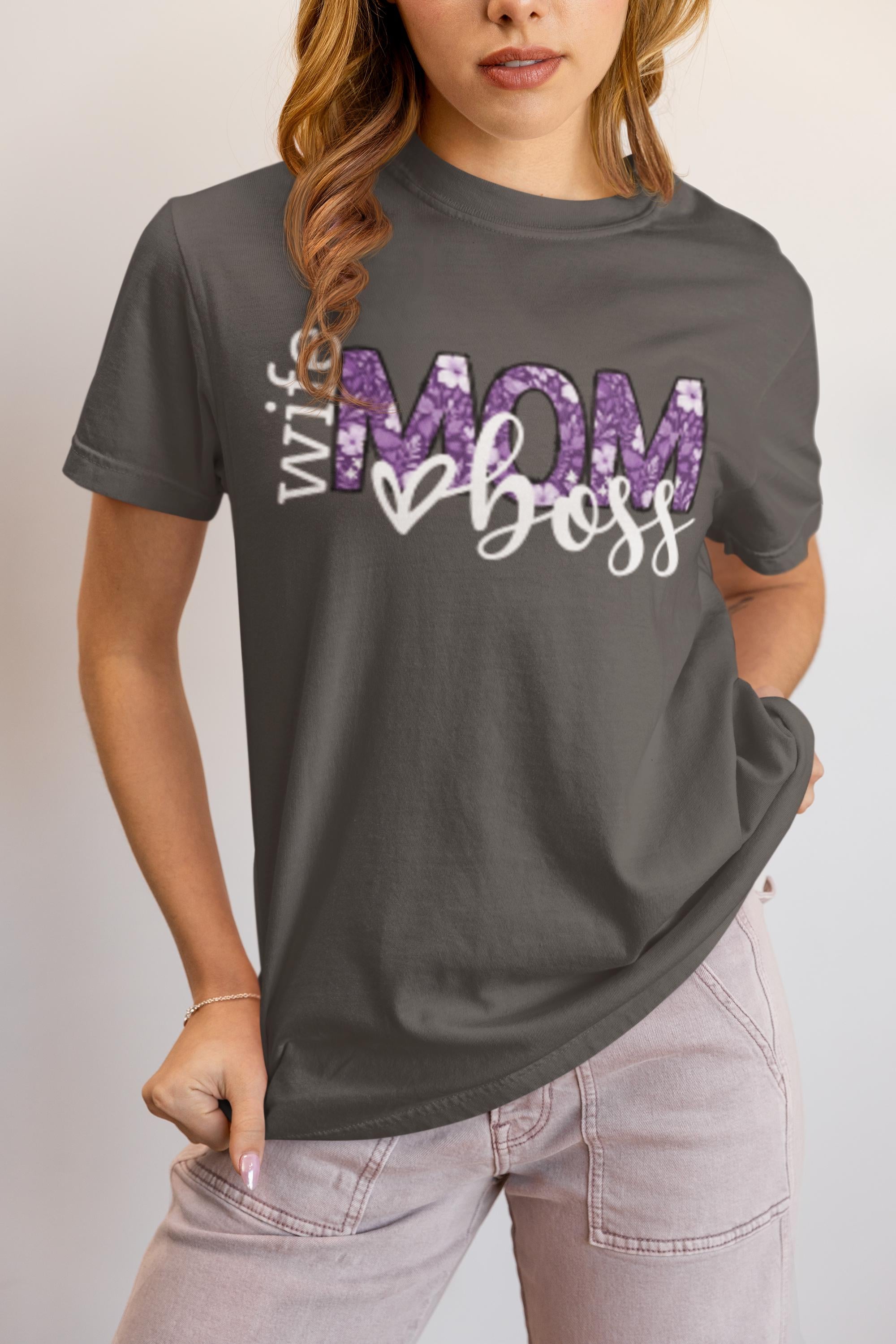 Wife Mom Boss T-Shirt, Gift for Moms, Wife Gifts, Birthday, Mothers Day Shirt, New Mom Gift, Trendy Mothers Day Gift, Cute Mom Life Shirt