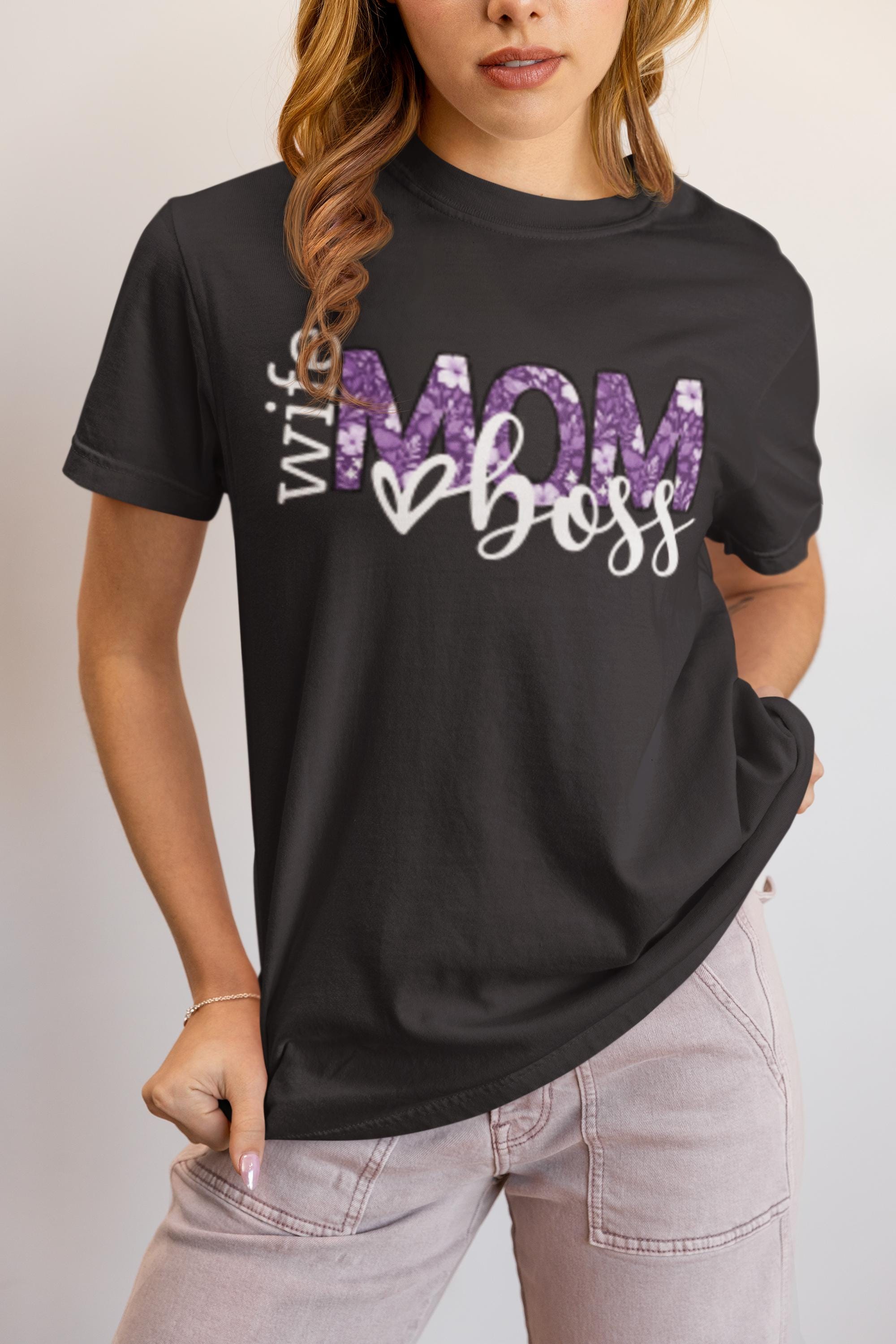 Wife Mom Boss T-Shirt, Gift for Moms, Wife Gifts, Birthday, Mothers Day Shirt, New Mom Gift, Trendy Mothers Day Gift, Cute Mom Life Shirt