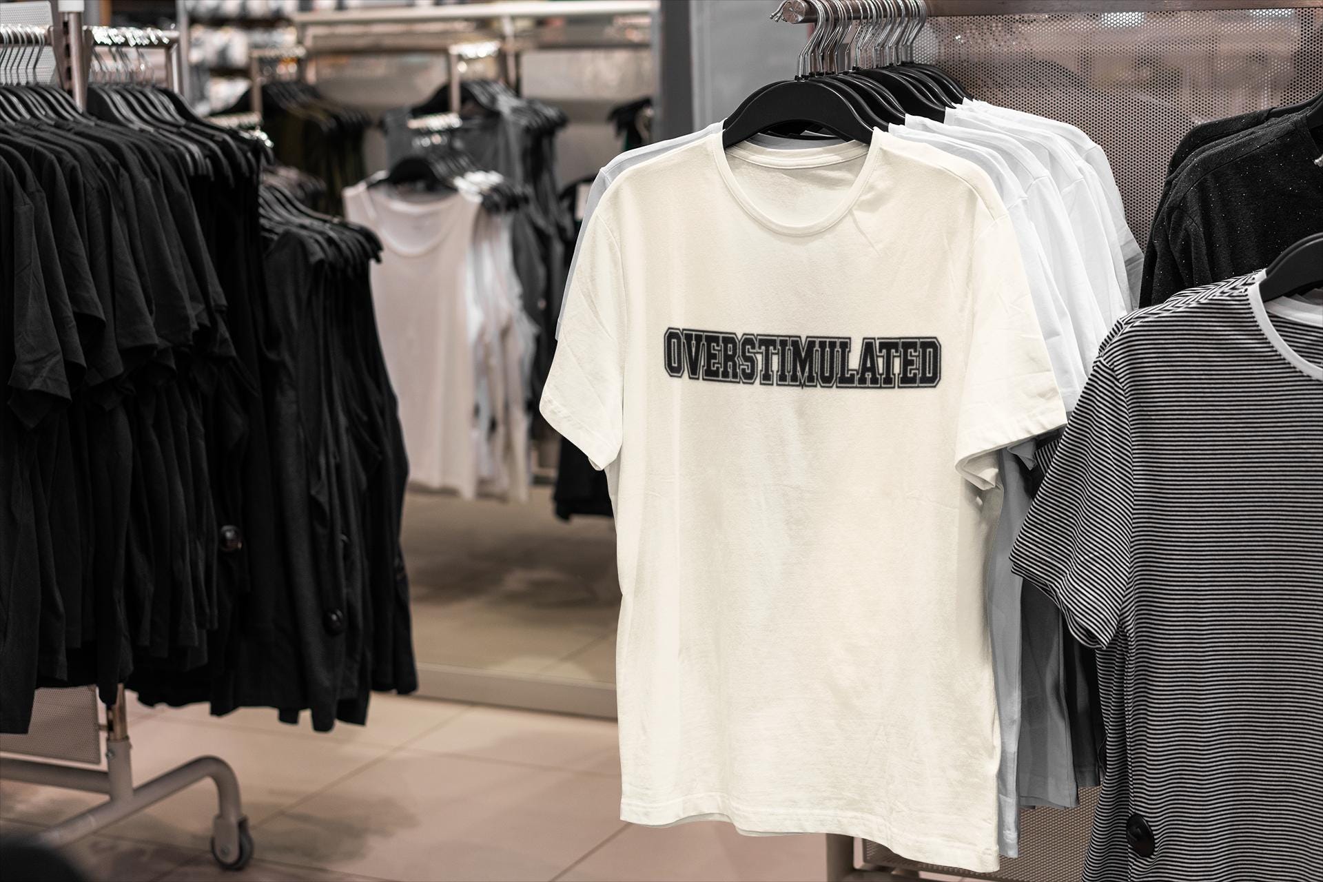 Unisex Garment-Dyed T-shirt - Overstimulated Shirt, Unhinged Gen Z Shirt, Mental Health Awareness T-Shirt, Trendy Gift
