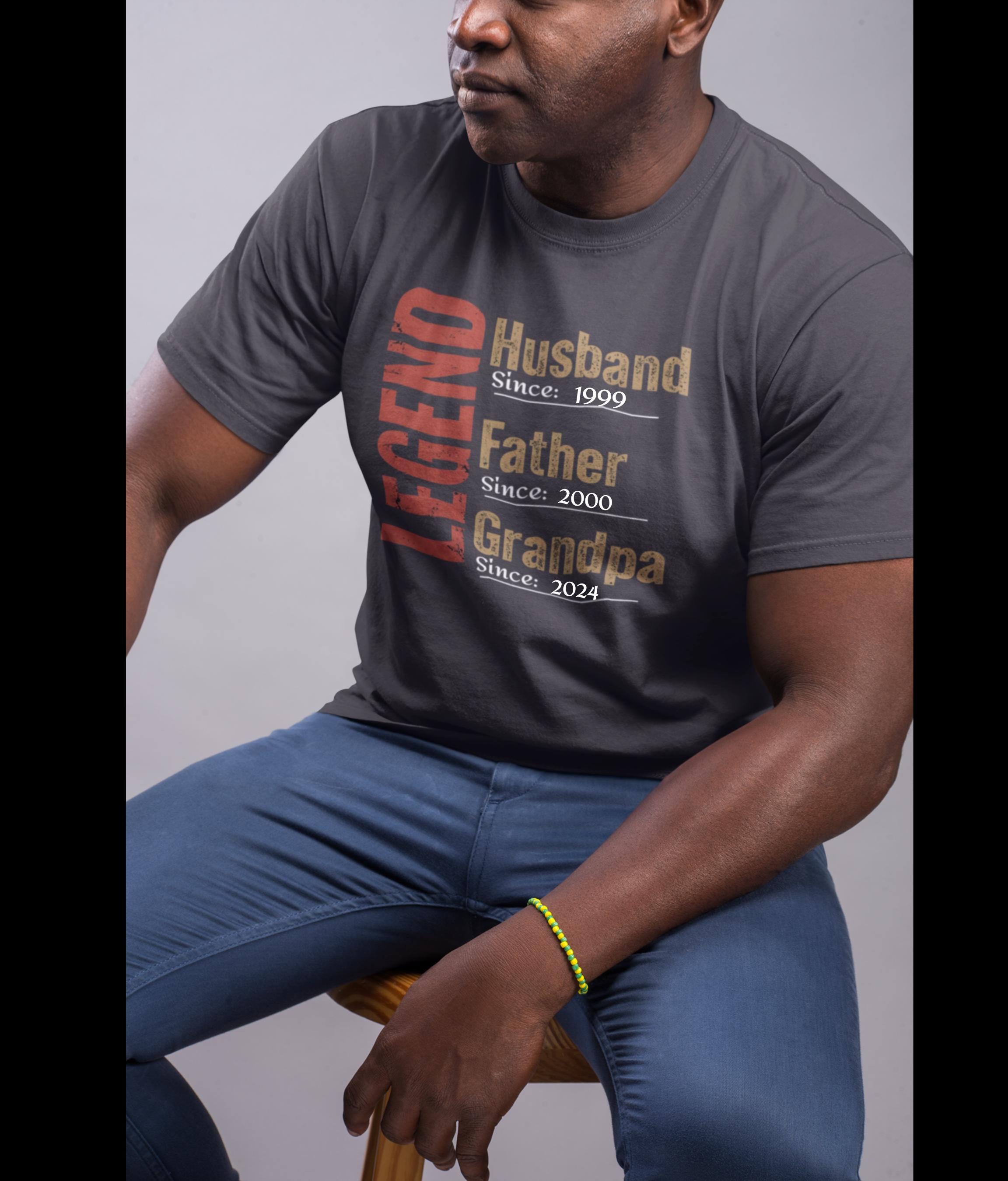 Legend Family Tee for Dads: Custom Dad Gift, Vintage Father&#39;s Day Tee, Unique Grandpa Shirt, Personalized Legend Apparel