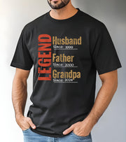 Legend Family Tee for Dads: Custom Dad Gift, Vintage Father's Day Tee, Unique Grandpa Shirt, Personalized Legend Apparel