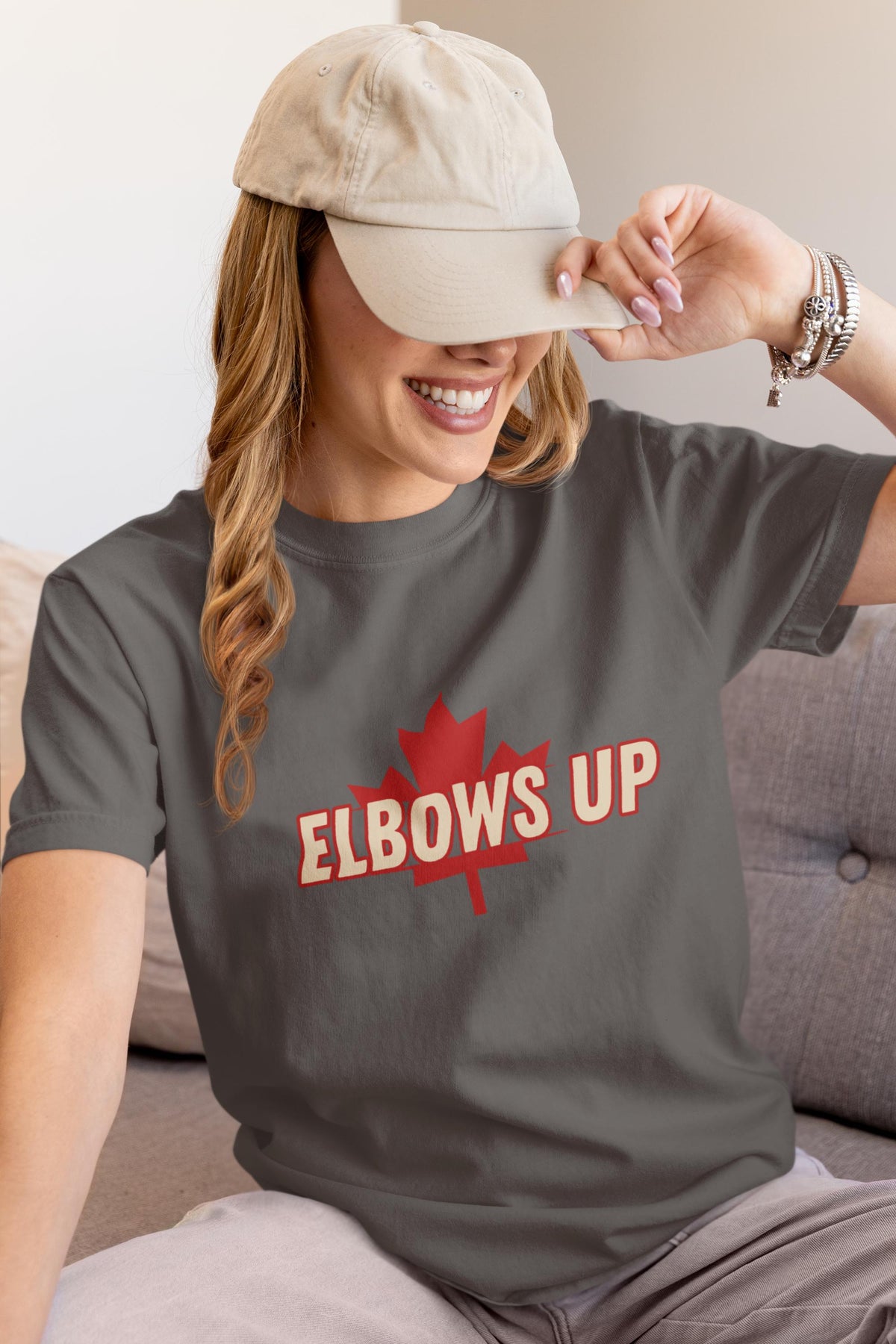Elbows Up T-Shirt, True North Strong Graphic Tee, Anti-Trump Apparel, Unique Gift for Friends, Unisex Style