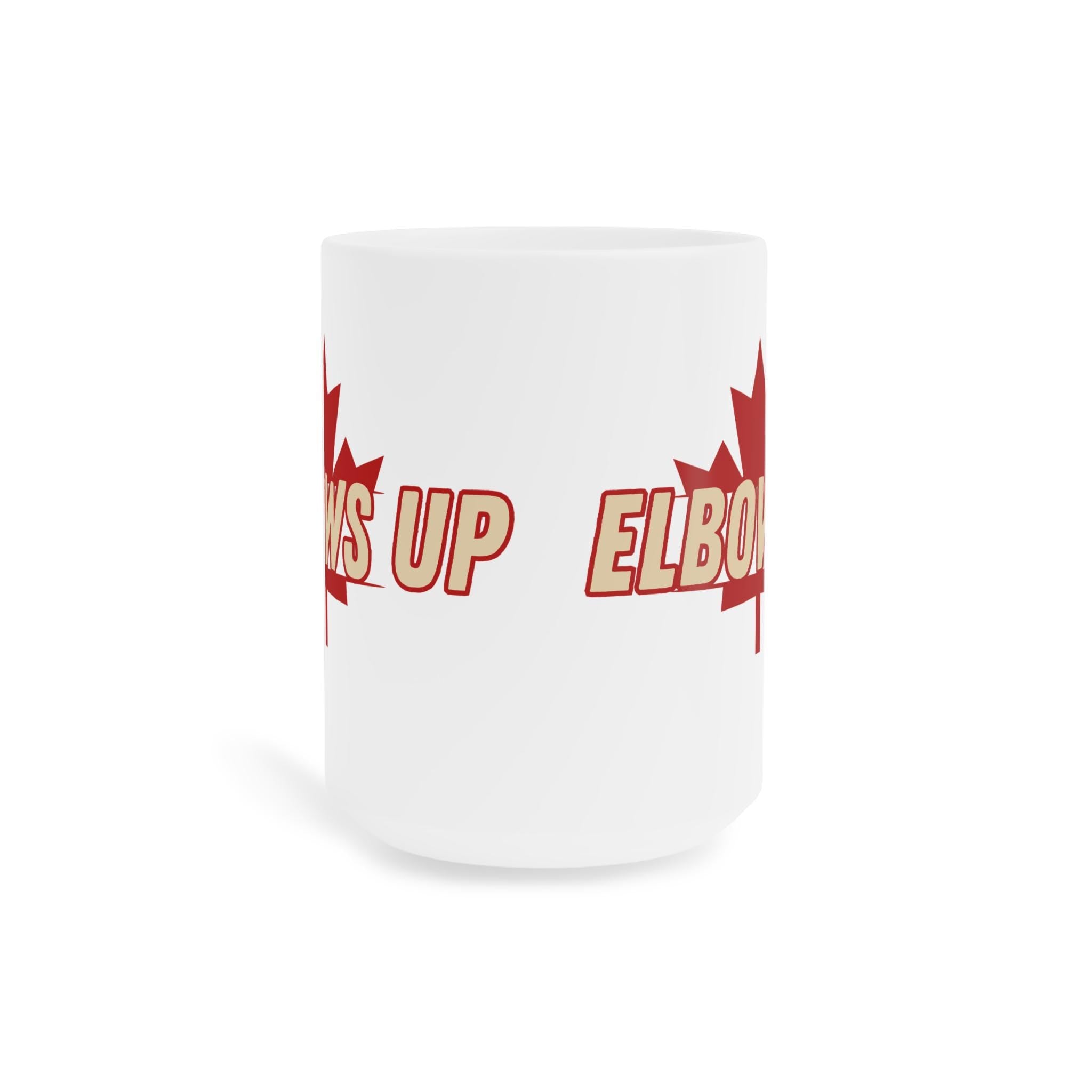 Elbows Up Mug, Canada Pride Cup, Gift for Hockey Dad, Unique Hockey Mom Mug, Fun Drinkware