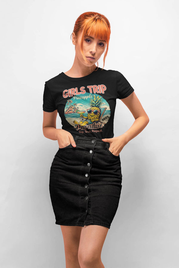 Girls Trip Pineapple T-Shirt, Girls Trip Tshirt, Custom Vacation Tee, Girls Weekend Matching Shirt, Perfect Gift for Friends and Besties