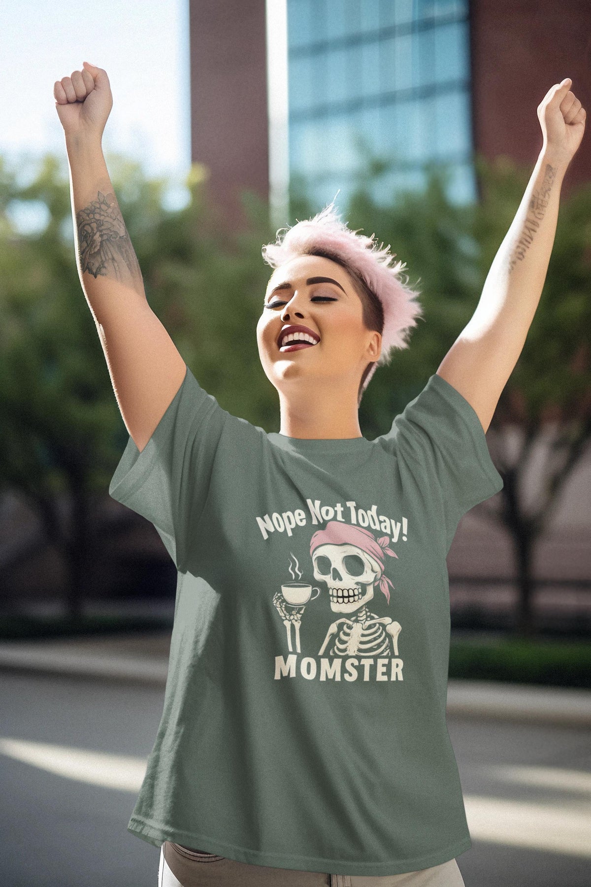 Momster Graphic Tee - Funny Unisex T-Shirt for Moms, Pirate Theme, Halloween, Gift for Mothers Day, Humor Shirt