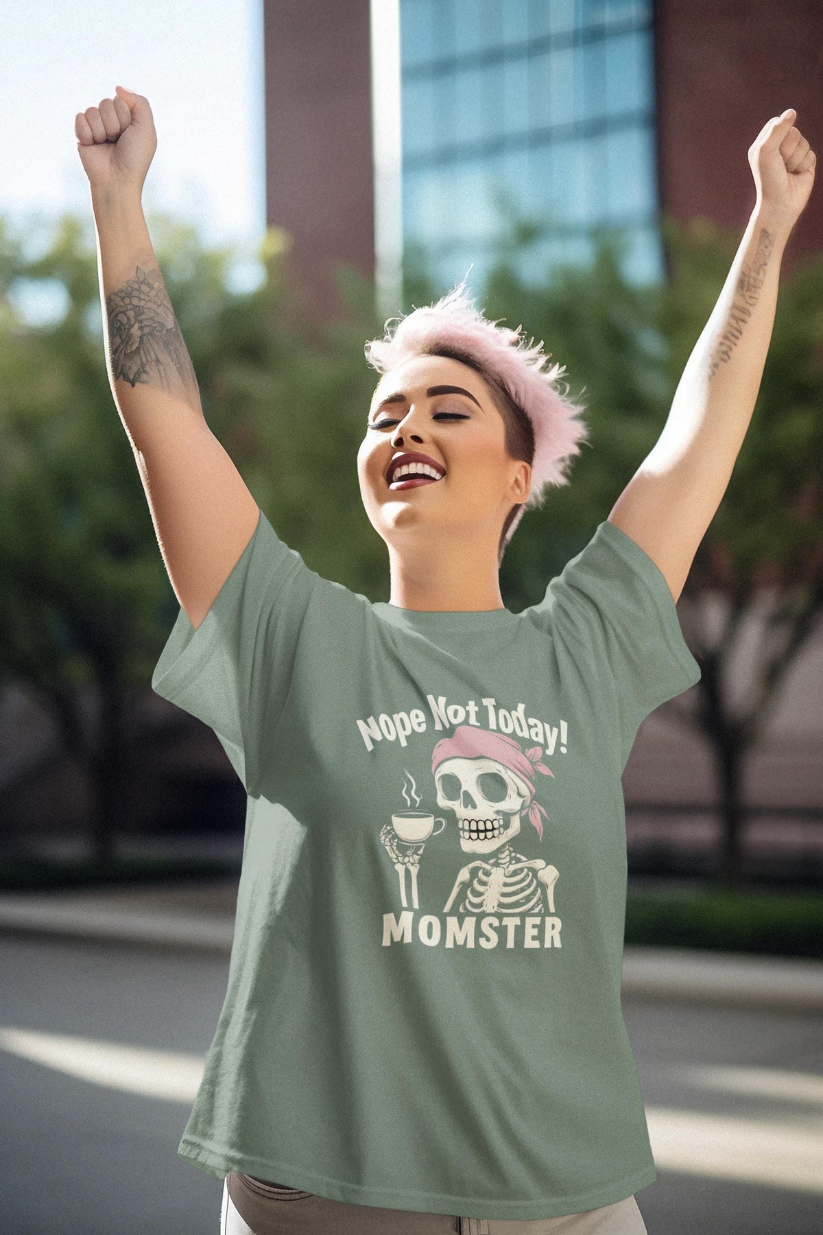 Momster Graphic Tee - Funny Unisex T-Shirt for Moms, Pirate Theme, Halloween, Gift for Mothers Day, Humor Shirt