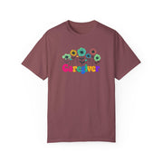 Caregiver Floral T-shirt, Gift for Caregivers, Unisex Tee, Garment-Dyed Shirt, Flower Lover Gift, Floral Print Top
