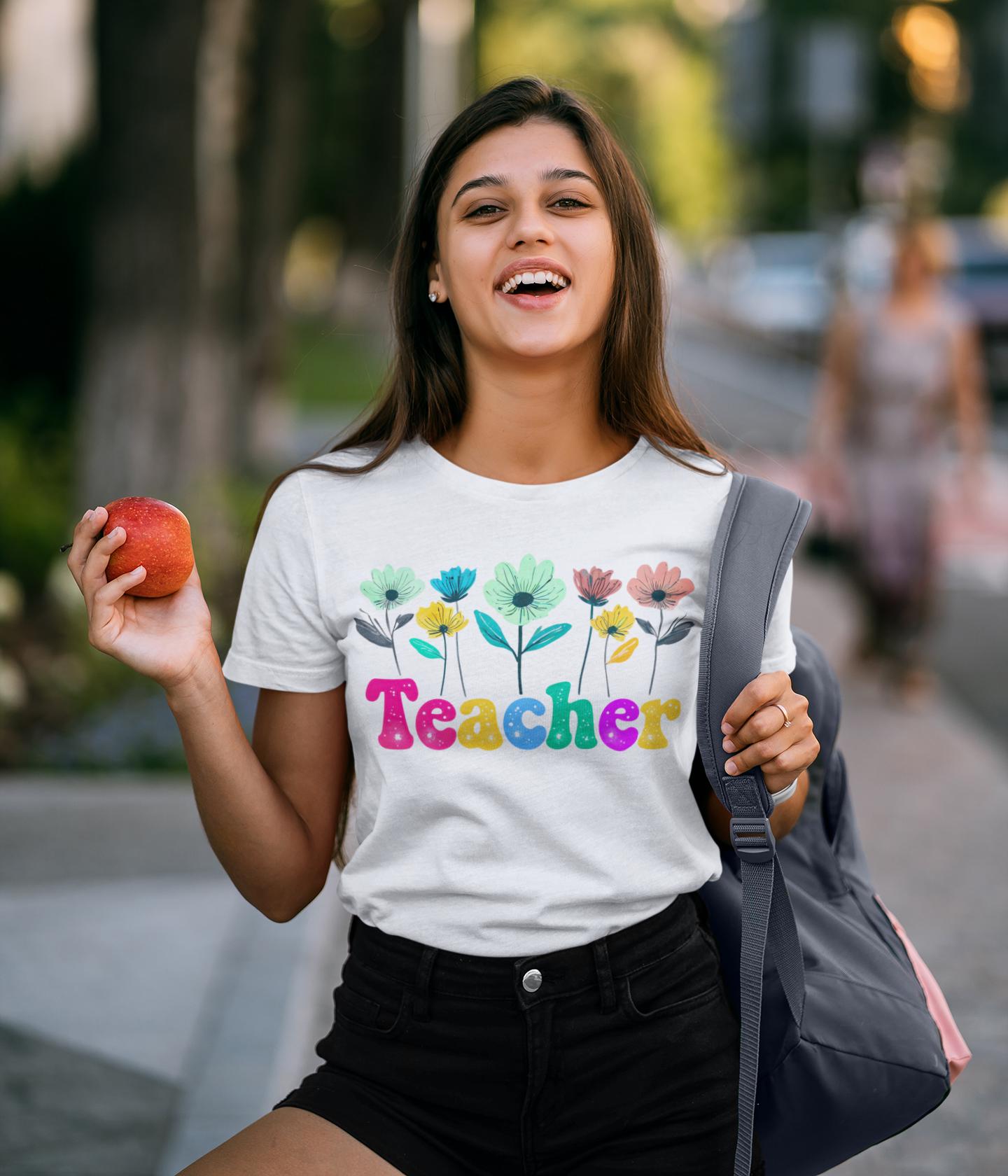 Cute Flower Teacher Shirt, Inspirational T-Shirt for Educators, Thoughtful Gift for Teachers, Teacher Appreciation