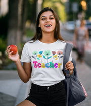 Cute Flower Teacher Shirt, Inspirational T-Shirt for Educators, Thoughtful Gift for Teachers, Teacher Appreciation