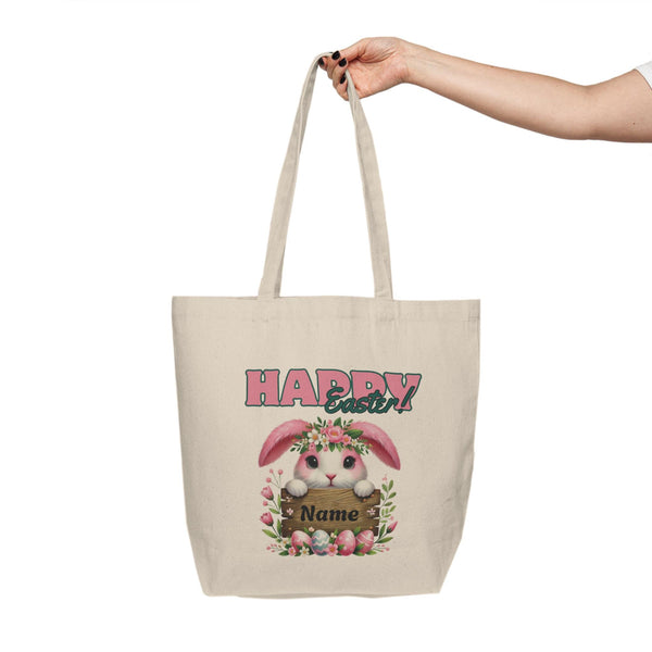 Easter Bunny Tote Bag - Happy Easter Tote Bag, Custom Egg Hunt Bag, Spring Tote, Cute Easter Accessory