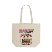 Easter Bunny Cotton Tote Bag: Custom Egg Hunt Accessory