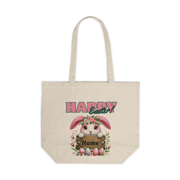 Easter Bunny Tote Bag - Happy Easter Tote Bag, Custom Egg Hunt Bag, Spring Tote, Cute Easter Accessory