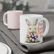 Easter Bunny Ceramic Mug, Funny Easter Turd Day Gift, Holiday Coffee Mug, Cute Bunny Design, Gifts for Friends & Family