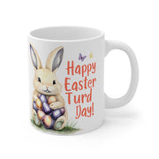 Easter Bunny Ceramic Mug, Funny Easter Turd Day Gift, Holiday Coffee Mug, Cute Bunny Design, Gifts for Friends & Family