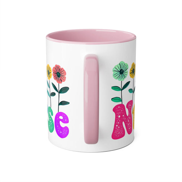 Nurse Mug, Flower Nurse Mug, Unique Nursing School Grad Present, Gift for Nurses, 11oz Mug