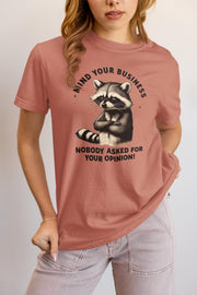 Mind Your Business Raccoon T-Shirt, Mind Your Business Shirt, Funny Sarcastic Tee, Sassy Humor T-Shirt, Trendy Graphic Design for Adults