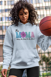 This Mama Wears the Heart on Her Sleeve Hoodie | Gift for Moms, Mother's Day Sweatshirt,  Personalized Gift for Mom, Custom Names on Sleeve