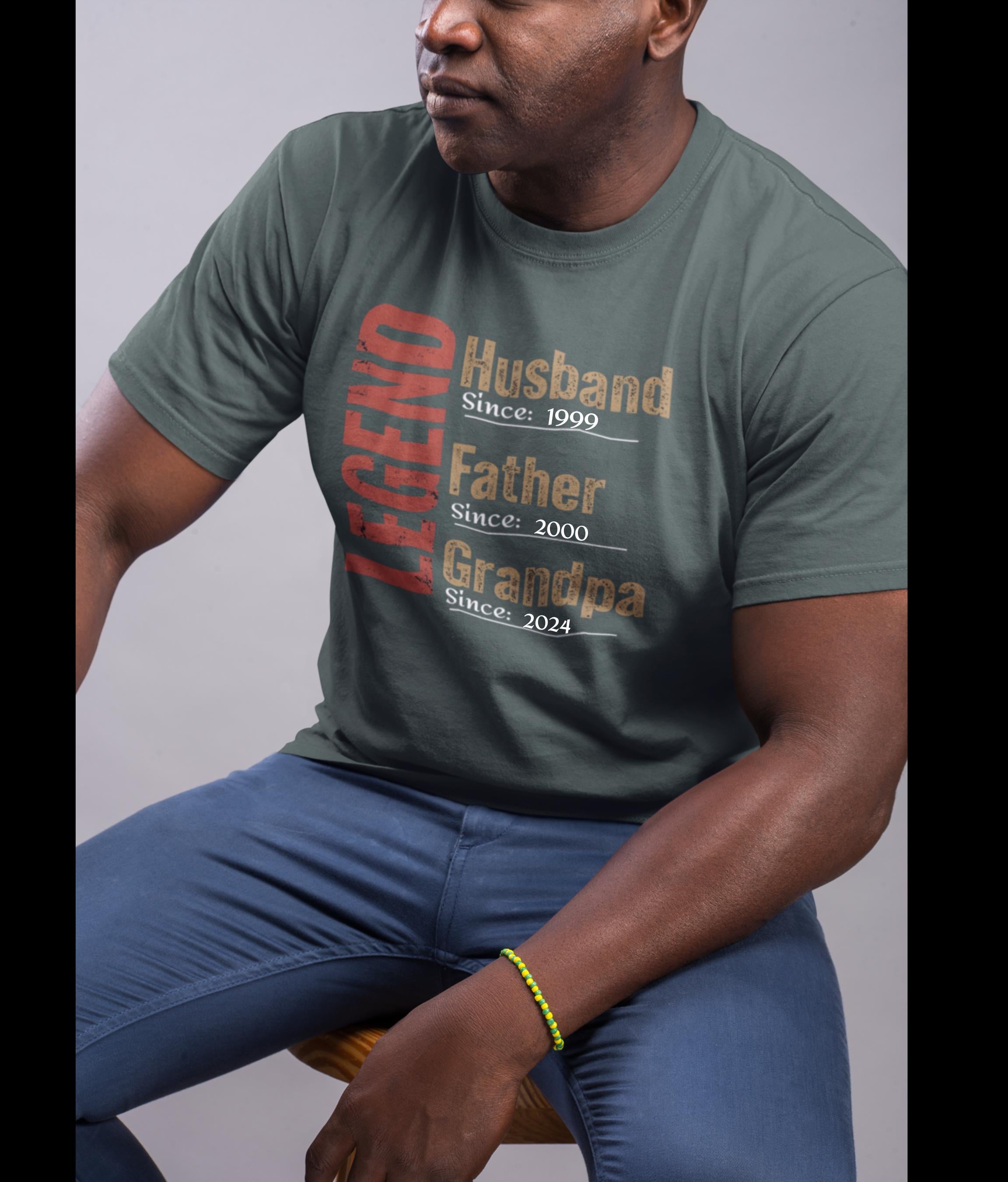Legend Family Tee for Dads: Custom Dad Gift, Vintage Father&#39;s Day Tee, Unique Grandpa Shirt, Personalized Legend Apparel