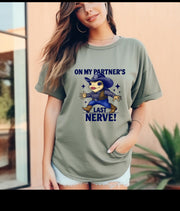Funny Unisex T-Shirt - "On My Husband's Last Nerve!" Gift for Partner, Birthday, Anniversary, Casual Wear, Humorous Apparel