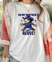 Funny Unisex T-Shirt - "On My Husband's Last Nerve!" Gift for Partner, Birthday, Anniversary, Casual Wear, Humorous Apparel