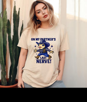 Funny Unisex T-Shirt - "On My Husband's Last Nerve!" Gift for Partner, Birthday, Anniversary, Casual Wear, Humorous Apparel