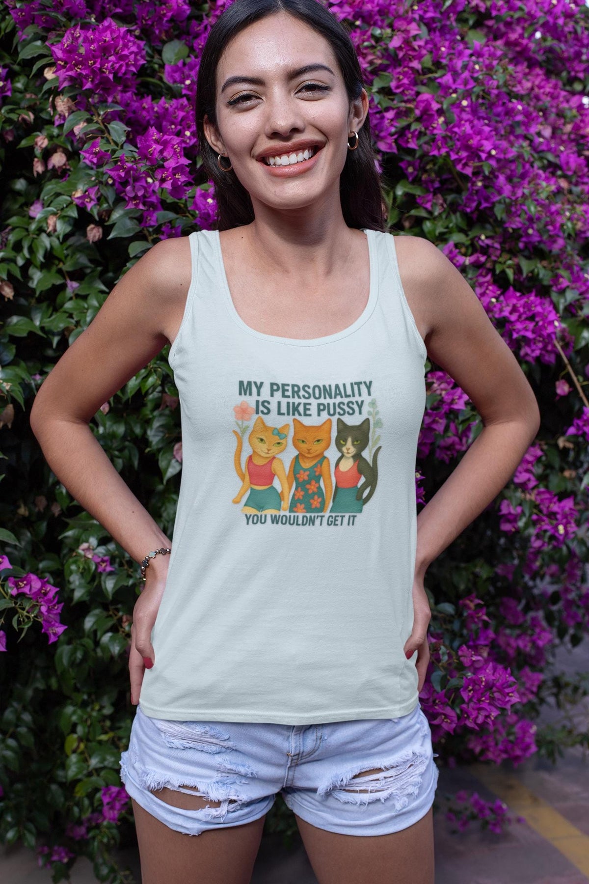 Sarcastic Tank Tops, Funny Cat -Themed Workout Tees, Graphic Summer Shirts for Women, Trendy Gifts, Humor Gift, Summer Wear