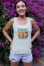 Sarcastic Tank Tops, Funny Cat -Themed Workout Tees, Graphic Summer Shirts for Women, Trendy Gifts, Humor Gift, Summer Wear