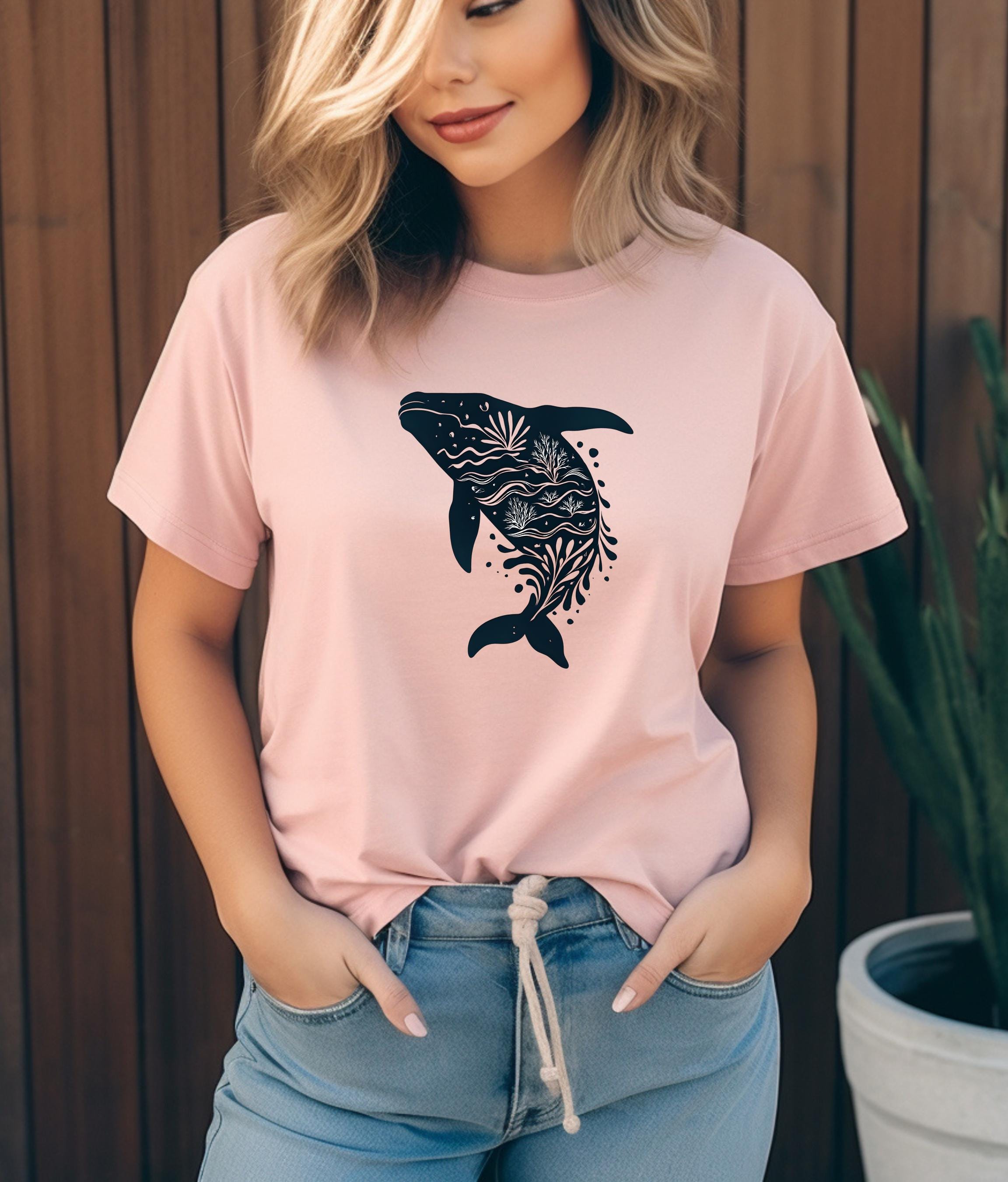 Whale Boho Shirt, Cute Ocean Graphic Tee, Trendy Whale T-Shirt, Vintage Marine Biology Apparel, Gift Idea