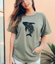Whale Boho Shirt, Cute Ocean Graphic Tee, Trendy Whale T-Shirt, Vintage Marine Biology Apparel, Gift Idea