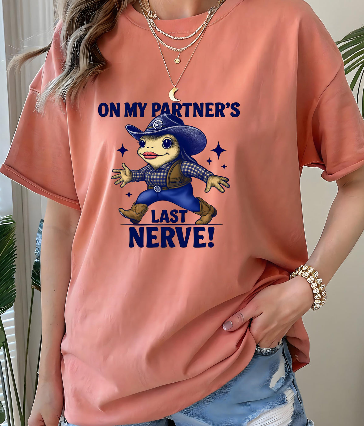 Funny Unisex T-Shirt - "On My Husband's Last Nerve!" Gift for Partner, Birthday, Anniversary, Casual Wear, Humorous Apparel