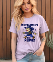 Funny Unisex T-Shirt - "On My Husband's Last Nerve!" Gift for Partner, Birthday, Anniversary, Casual Wear, Humorous Apparel