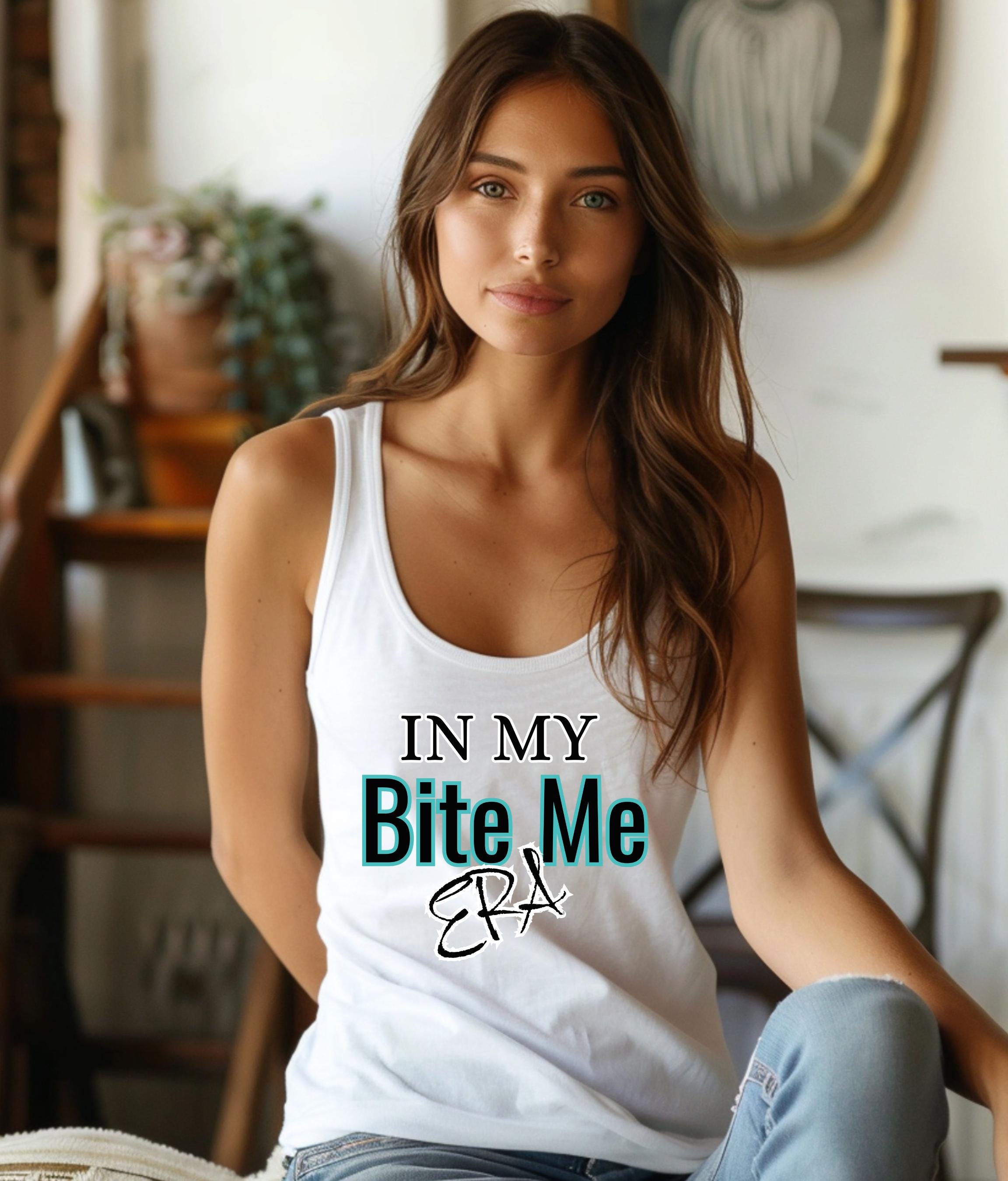 Bite Me Era Tank Top, Cool Graphic Tee, Summer Essential, Perfect for Festivals, Gift for Her