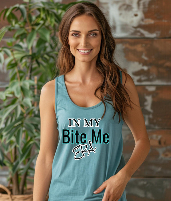 Bite Me Era Tank Top, Cool Graphic Tee, Summer Essential, Perfect for Festivals, Gift for Her