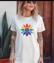 Pride Love is Love Shirt, Cute Rainbow Flower Tee, LGBTQ+, Celebrate Equality and Love This Pride Month