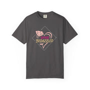Dyke Bedazzled Rose T-Shirt, Vintage Graphic Tee, Gift for Her, lesbian pride, gay rights shirt, LGBTQ gift, Pink Floral Shirt
