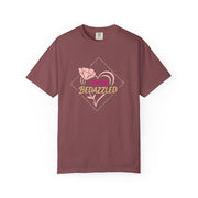 Dyke Bedazzled Rose T-Shirt, Vintage Graphic Tee, Gift for Her, lesbian pride, gay rights shirt, LGBTQ gift, Pink Floral Shirt