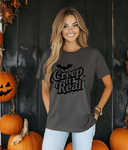 Creep It Real T-Shirt, Funny Halloween Teacher Ghost Tee, Vintage Nurse Apparel, Spooky Fall Shirt for Women, Halloween Part TShirt