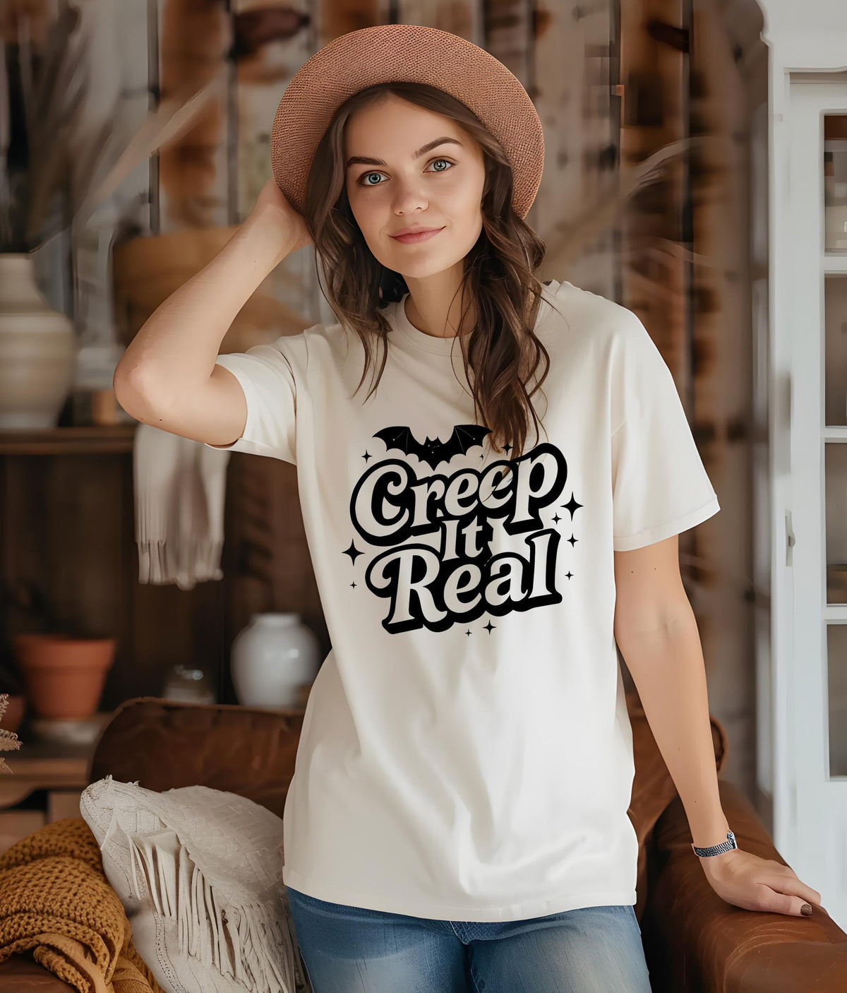 Creep It Real T-Shirt, Funny Halloween Teacher Ghost Tee, Vintage Nurse Apparel, Spooky Fall Shirt for Women, Halloween Part TShirt