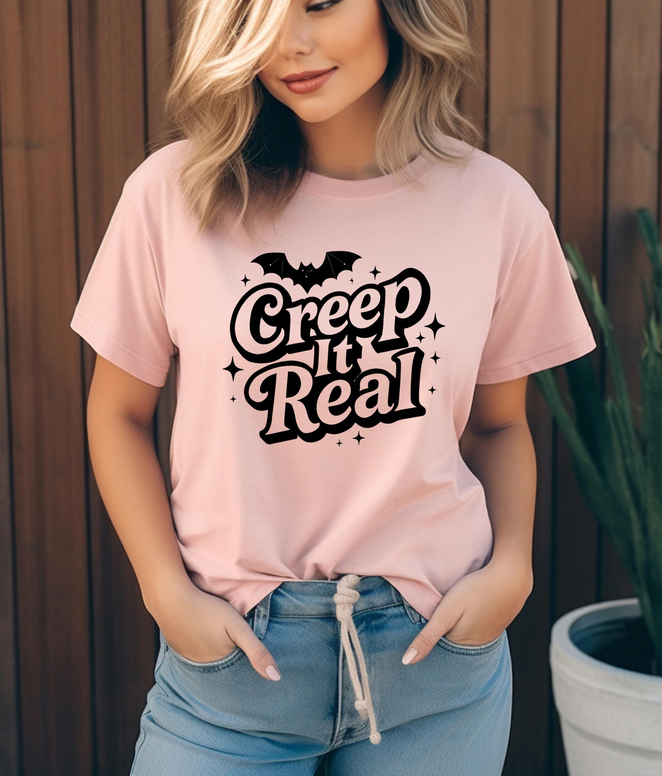 Creep It Real T-Shirt, Funny Halloween Teacher Ghost Tee, Vintage Nurse Apparel, Spooky Fall Shirt for Women, Halloween Part TShirt