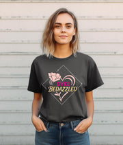 Dyke Bedazzled Rose T-Shirt, Vintage Graphic Tee, Gift for Her, lesbian pride, gay rights shirt, LGBTQ gift, Pink Floral Shirt